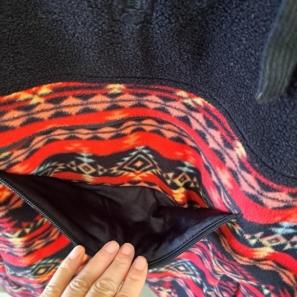 Massive Outdoor Fleece Hooded Sweatshirt Men's Size Large Aztec Southwestern - Picture 7 of 11